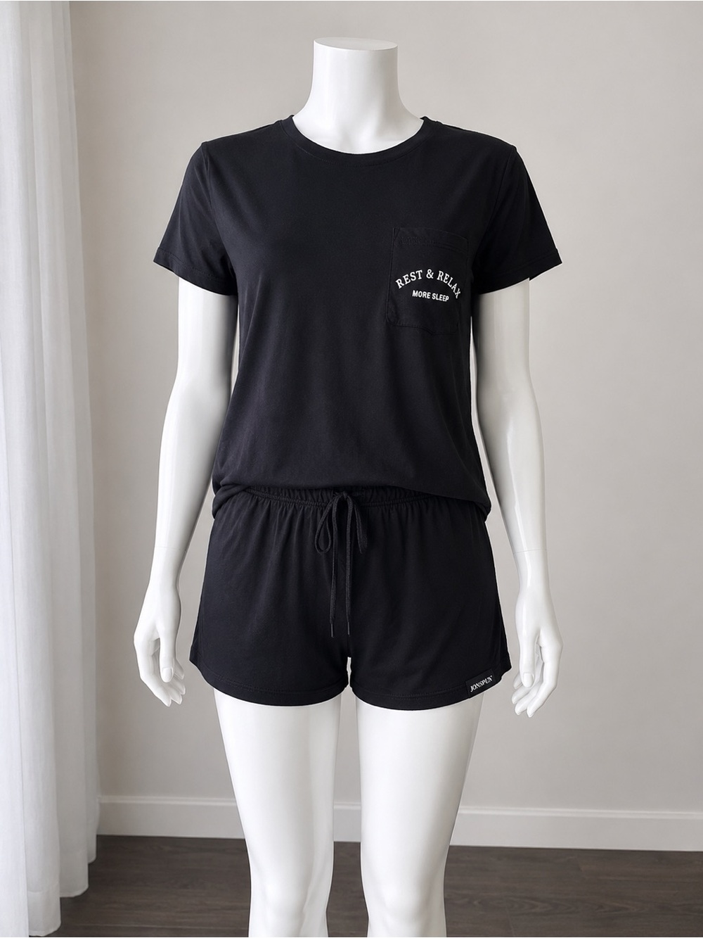 Rest & Relax Black Short Sleeve Pajama Set